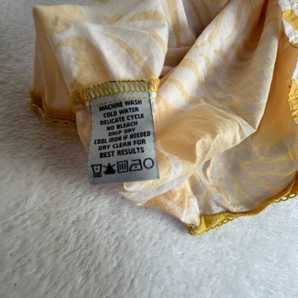 Reyn Spooner Womens XS Yellow Floral Hawaiian Square Neck Blouse Top Puff Sleeve - Picture 5 of 9